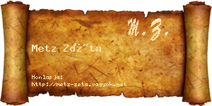 Metz Zéta névjegykártya